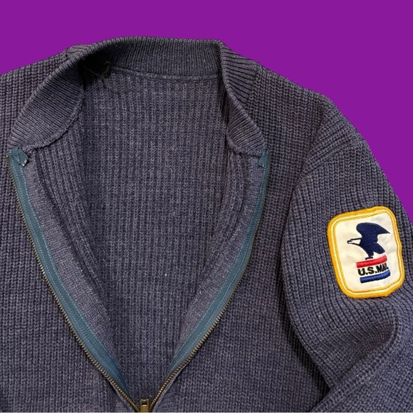 80s U.S. Mail Postal Knit Zip-Up Jacket - Picture 3 of 5
